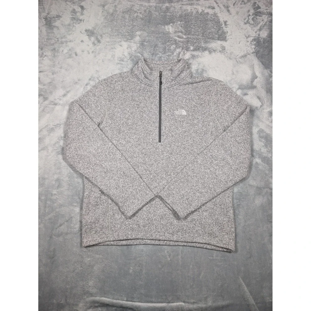 The North Face Pullover Mens Medium Gray Quarter Zip Fleece Sweatshirt Warm